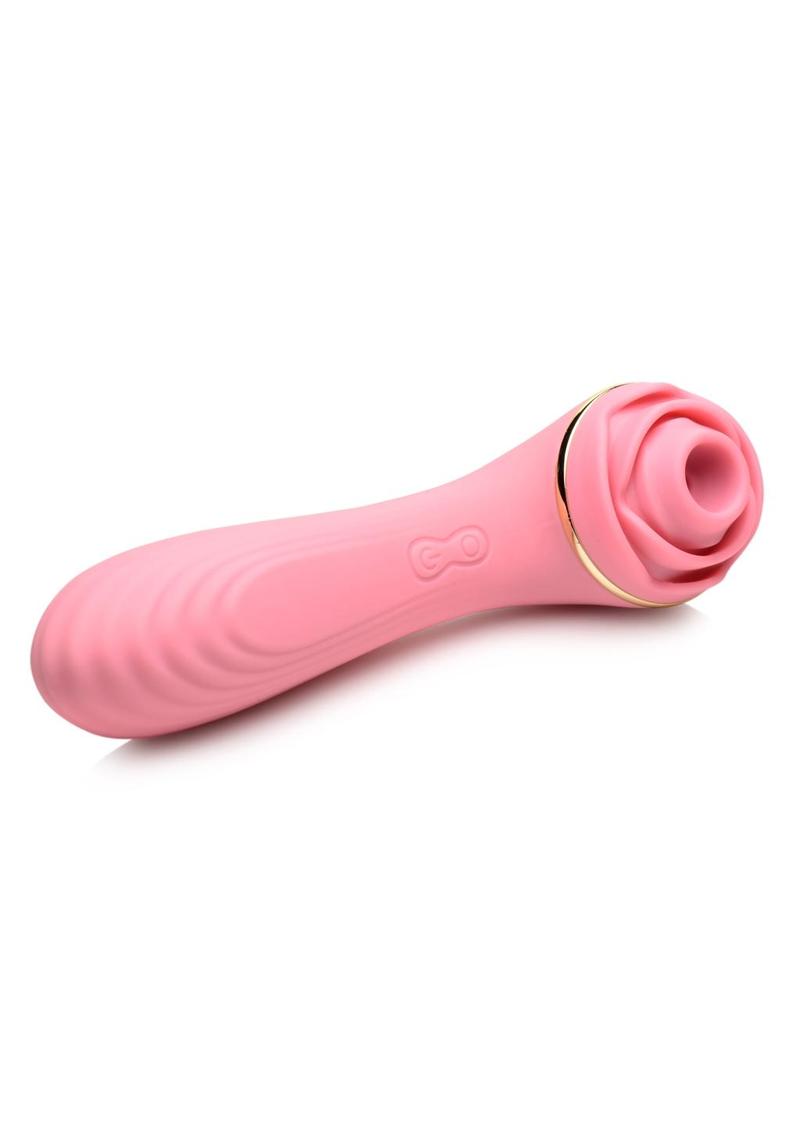 Passion Petals 10X Rechargeable Silicone Rose Clitoral Stimulator - Red